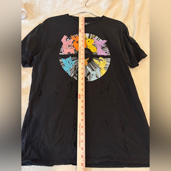 Pokémon Graphic Black T-Shirt Women’s Large 100% Cotton Pink Yellow Blue - Picture 3 of 7